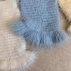 Solid Color Y2K Lace Up Leg Warmers Sweet Ballet Flare Women's Plush Stockings Elastic Loose Knit Banding Leggings Girl