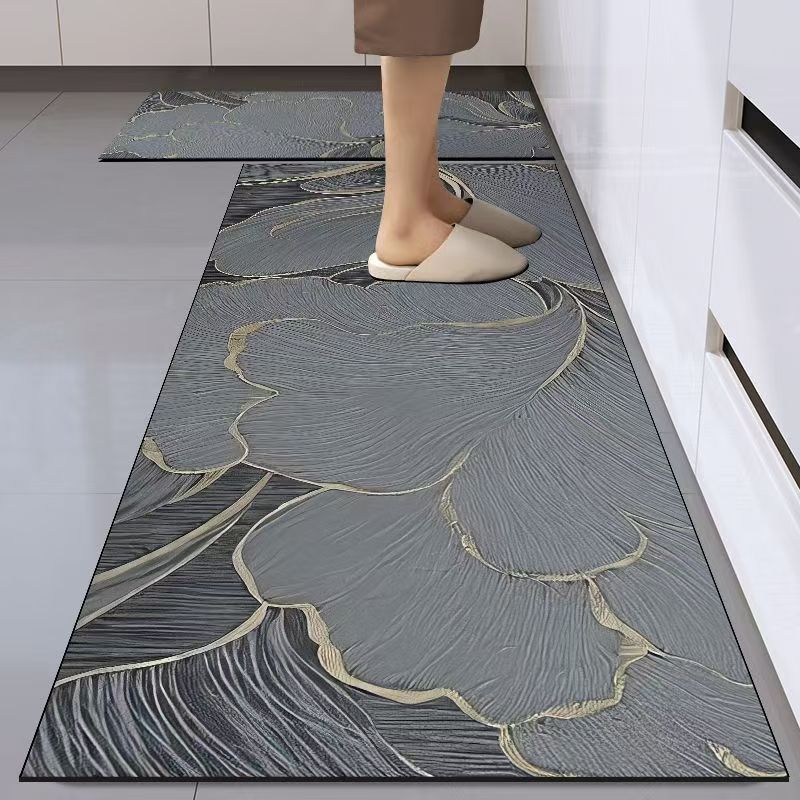 Diatomaceous earth floor mat, non-slip, washable, long strip, absorbent, stain-resistant, customizable, thickened kitchen floor mat