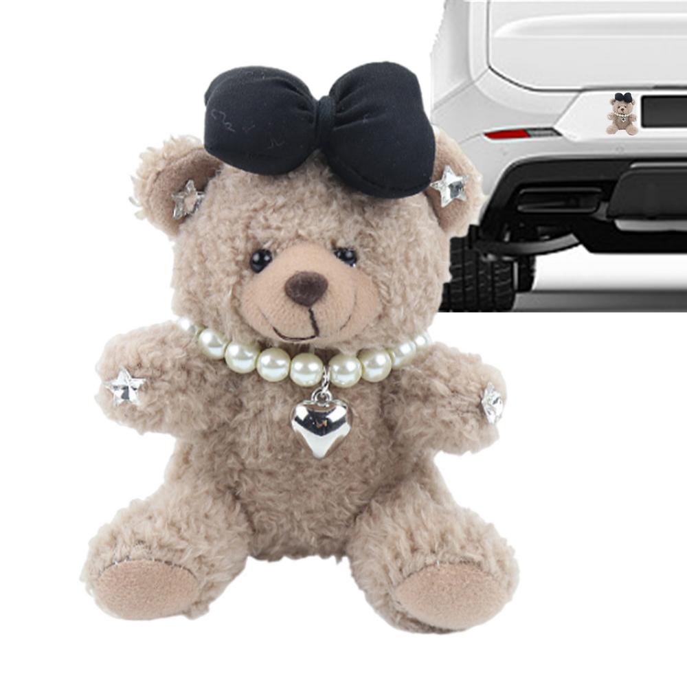 

Украшение для багажника автомобиля, подвеска для хвоста автомобиля, украшение для куклы-медведя, симпатичное украшение для куклы-медведя на задний хвост грузовика чёрный