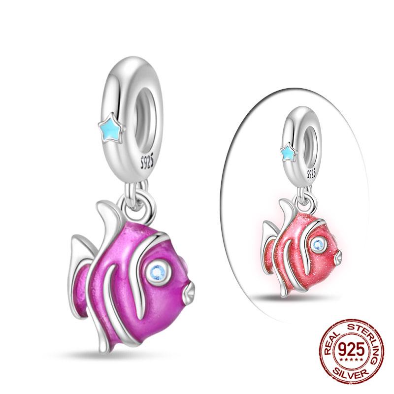Authentic 100 copper Shell Luminous Bead Charms Crab Octopus Charm Bead Charms Compatible With Authentic Bracelets Do It Yourself Jewellery Making Wo