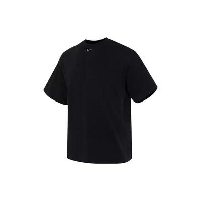 T-shirt de sport à manches courtes pour homme, couleur unie, logo, col rond, respirant, noir FB7866-010