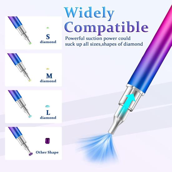 Stilou Electric pentru Artă cu Diamante fără Ceară Stilou Electric pentru Artă cu Diamante Alimentat USB Stilou Vacuum pentru Plasare Diamante pentru Artizanat DIY cu Artă Diamantată