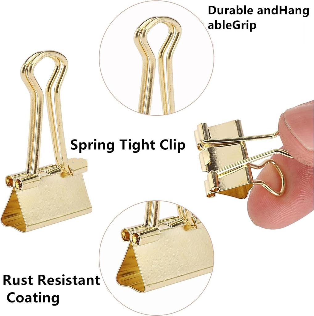 Pack of 100 Multi-specification Combination Swallow Tail Clip Binding Bill Folder Paper Entrainment Clip for Folder [32mm*5 25mm*10 19mm*45 15mm*40]