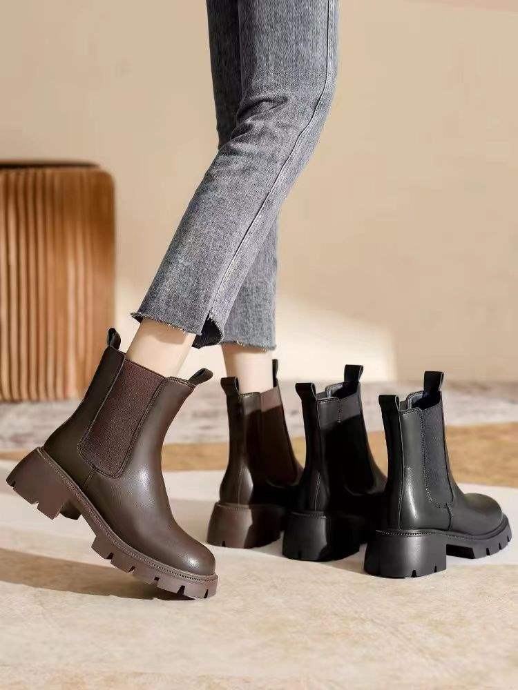 Chelsea boots women's 2025 autumn and winter super fire fried street thick-soled thin small short boots winter women's shoes cigarette holder Mart