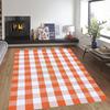 Modern Home Orange Checked Carpet Minimalism Absorbent Non-Slip Floor Mat Living Room Bedroom Doorway Dining Room Decor Rug