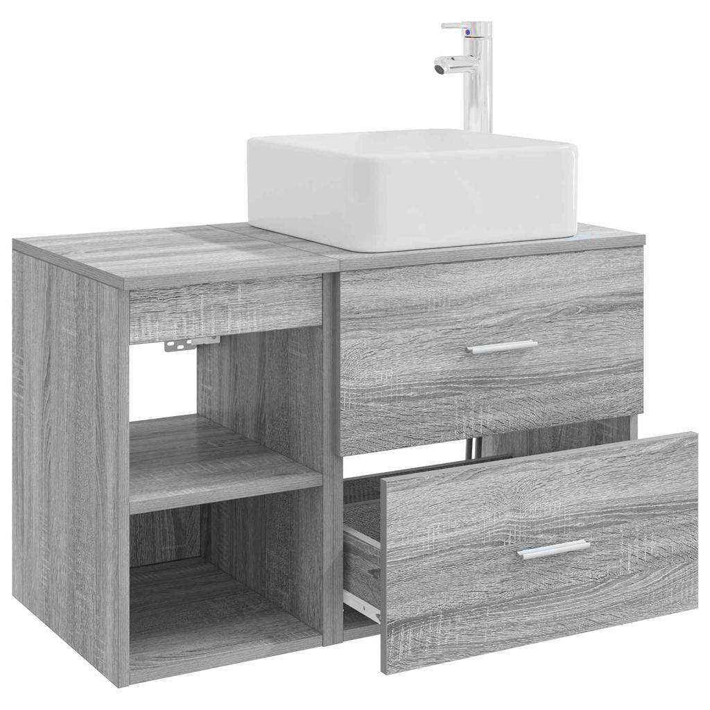 Bathroom Furniture Set 2 pcs Grey Sonoma Particleboard