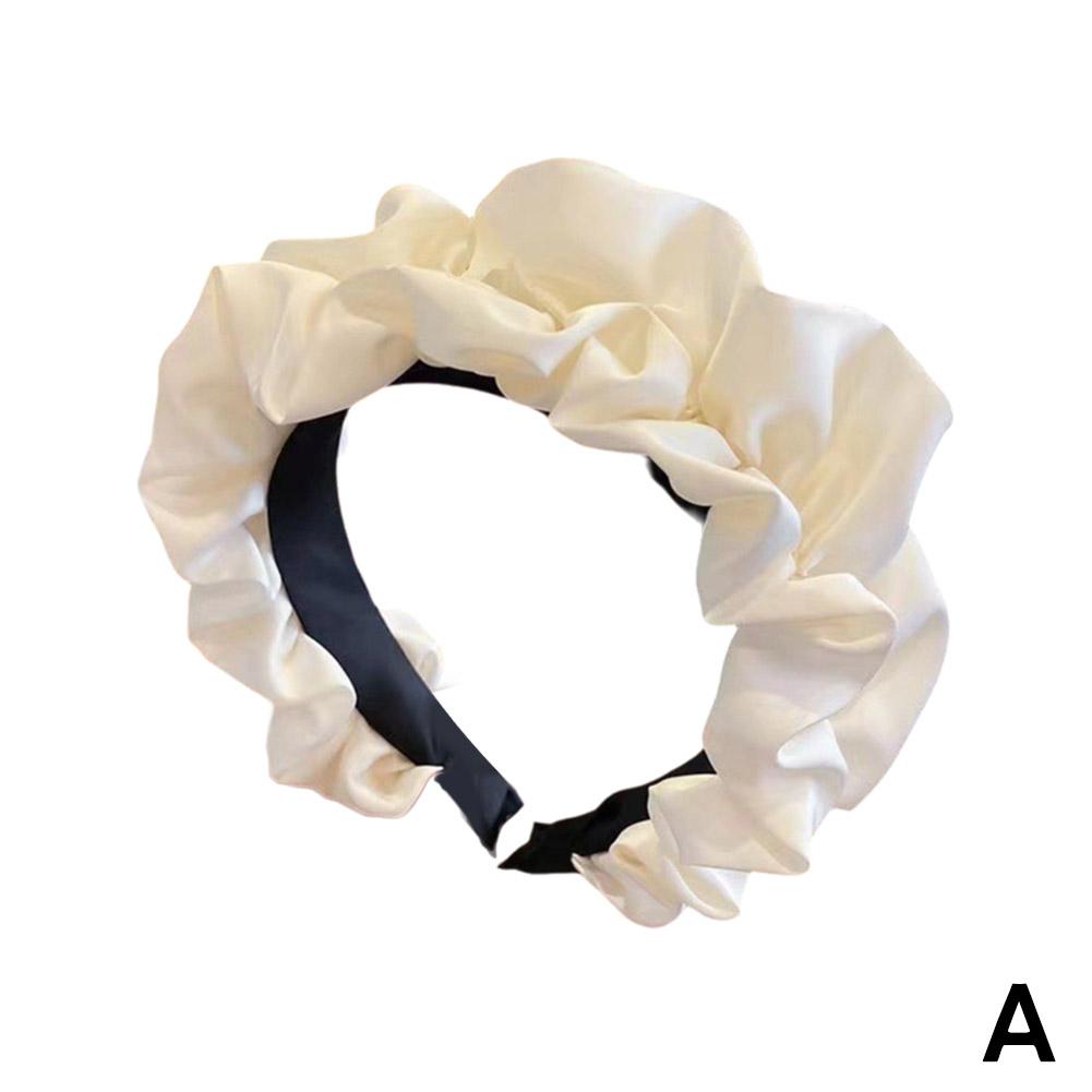Satin Pleated Wide Brimmed Headbands For Women Non Slip Ruched Headband Hoops French Wide Padded Hair Head Band Hair Accessories
