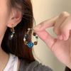 Vintage Colorful Round Beaded Hoop Earrings for Women Ladies Ethnic Style Stones Bead Pendant Earrings Party Jewelry Accessories