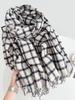 Autumn Winter Women Imitation Cashmere Knitted Scarf Lady Men Casual Plaid Tassel Soft Scarve Wrap Shawl Femme Male Unisex New
