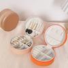 1PC Soft Lining Rings Anti-Scratch for Travel & Gifting Round Portable PU Leather Earrings Jewelry Box Multi-Functional