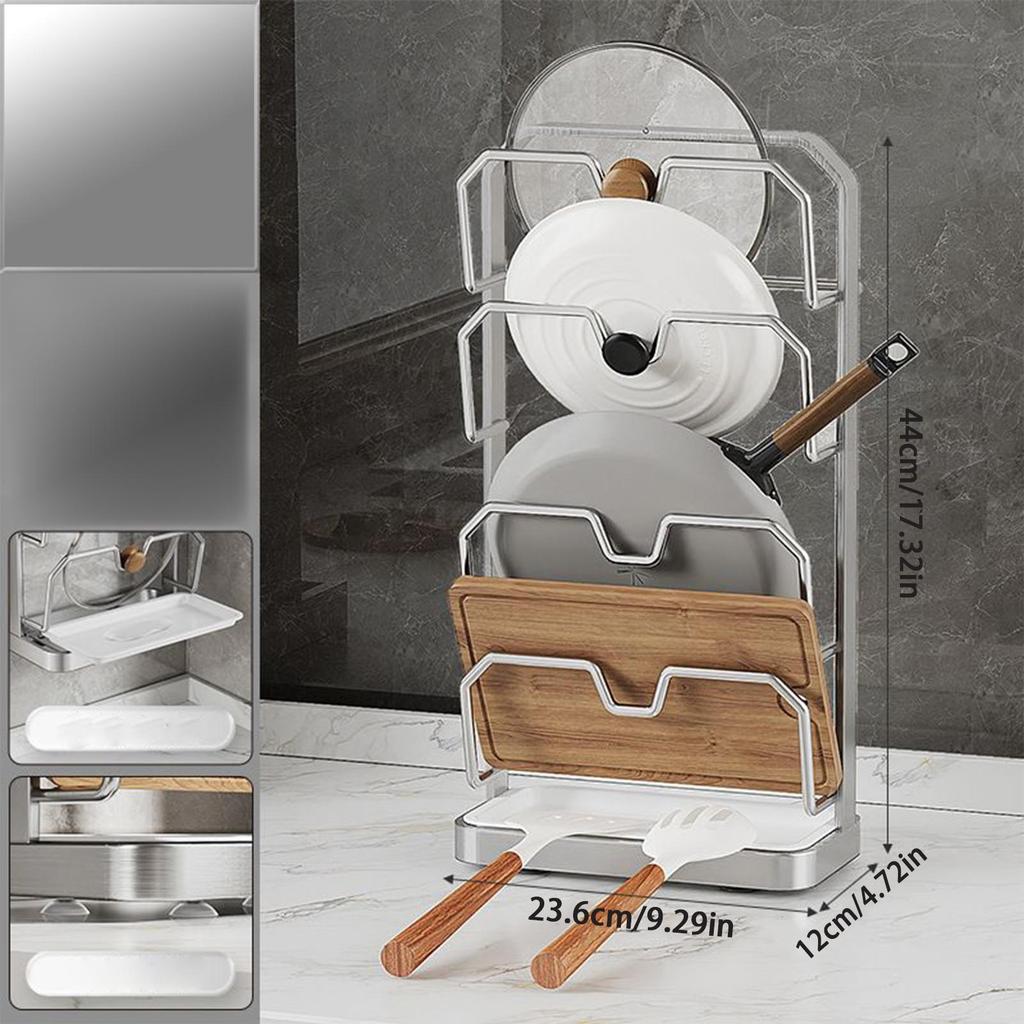 Pot Lid Rack Pan Top Holder Stand Vertical Pot Top Storage Rack For Kitchen Countertop Dining Restaurant Cabinet Sink Pantry