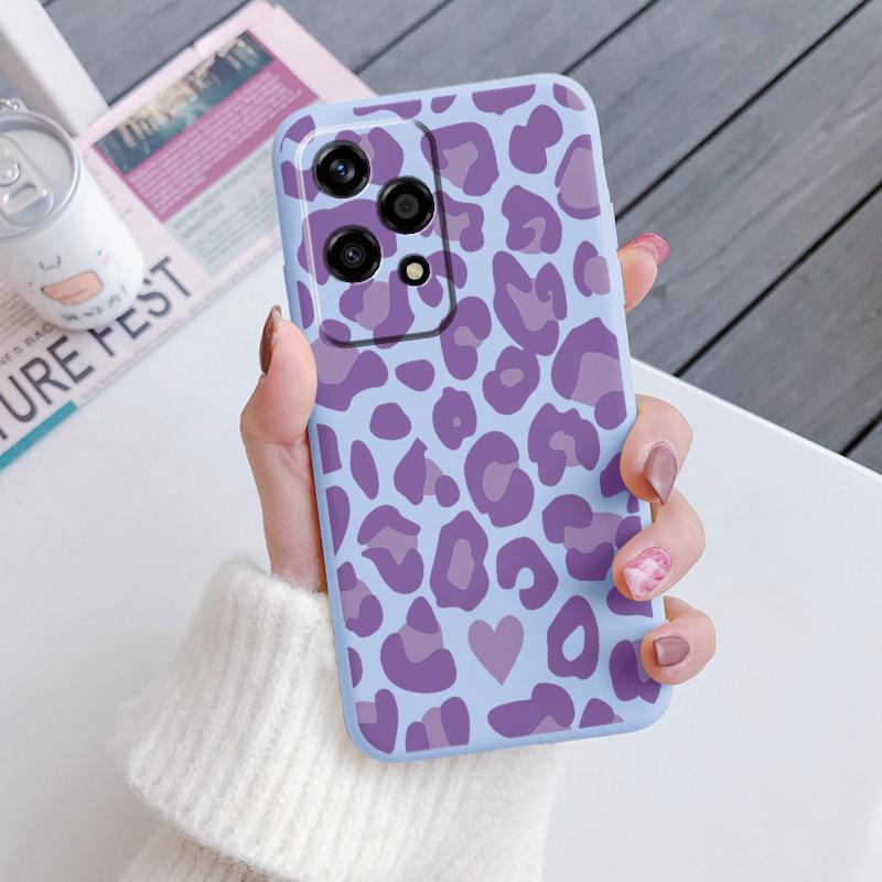 For Honor 200 90 400 Pro Lite Phone Case Brown Leopard Print Soft Silicone TPU Cover Colorful Marble Fundas Coque Shell Bumper