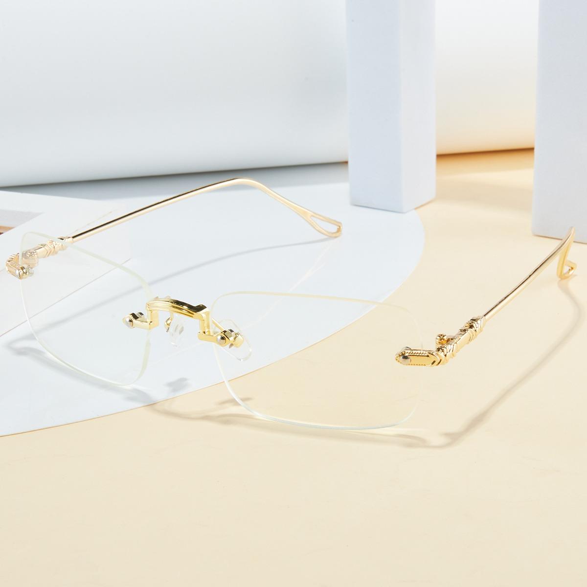 

Men s Metal Frameless Sunglasses Square Frameless Sunglasses Retro Metal Sunglasses Trendy Street Pography Street Style