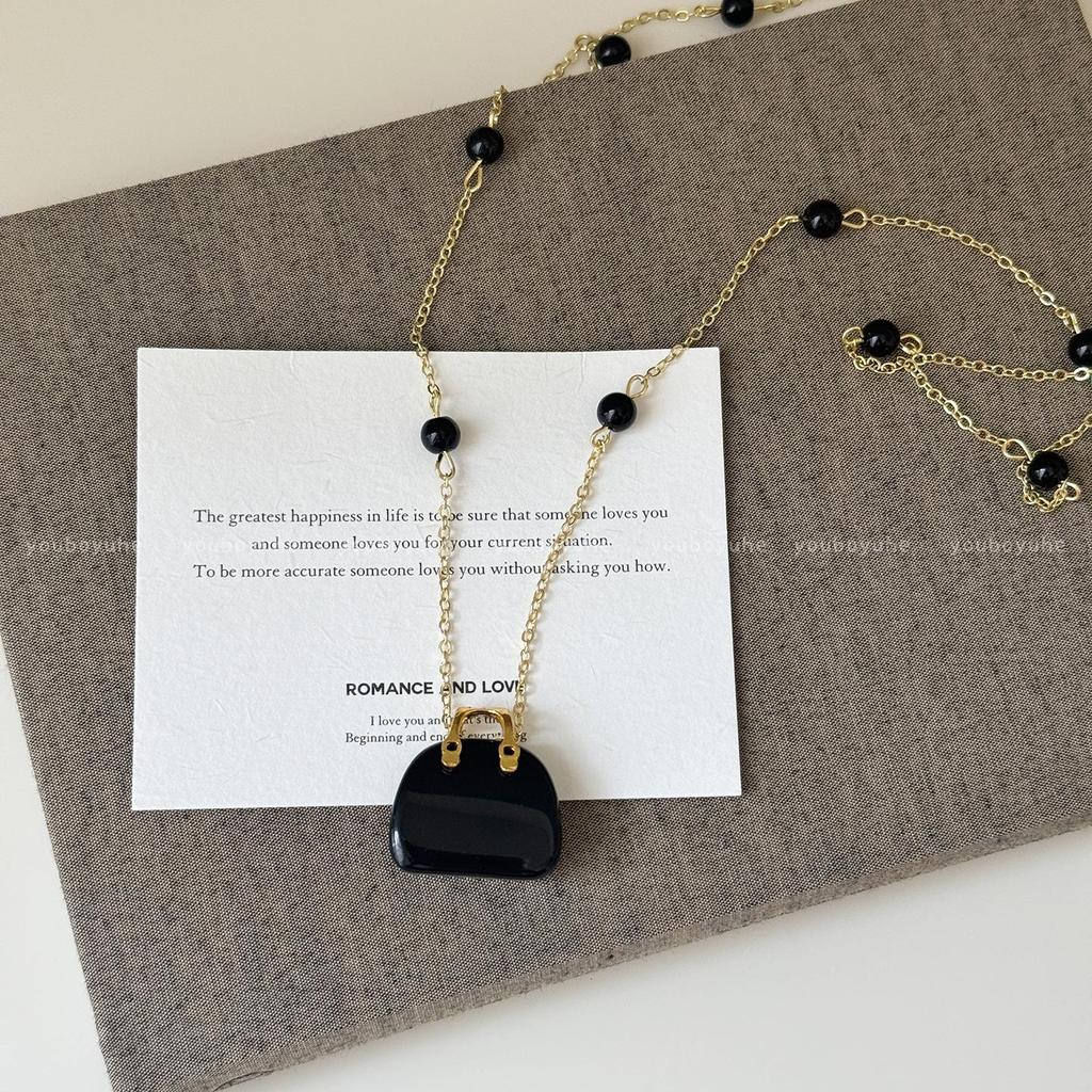 Korean-Style Tiger Eye Stone Layered Necklace: Women's Luxury Sweater Chain, Niche Exquisite Accessory