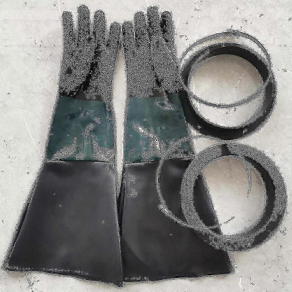 Sandblasting Gloves Sandblaster Parts 60cm With O Rings For Sandblast Cabinet