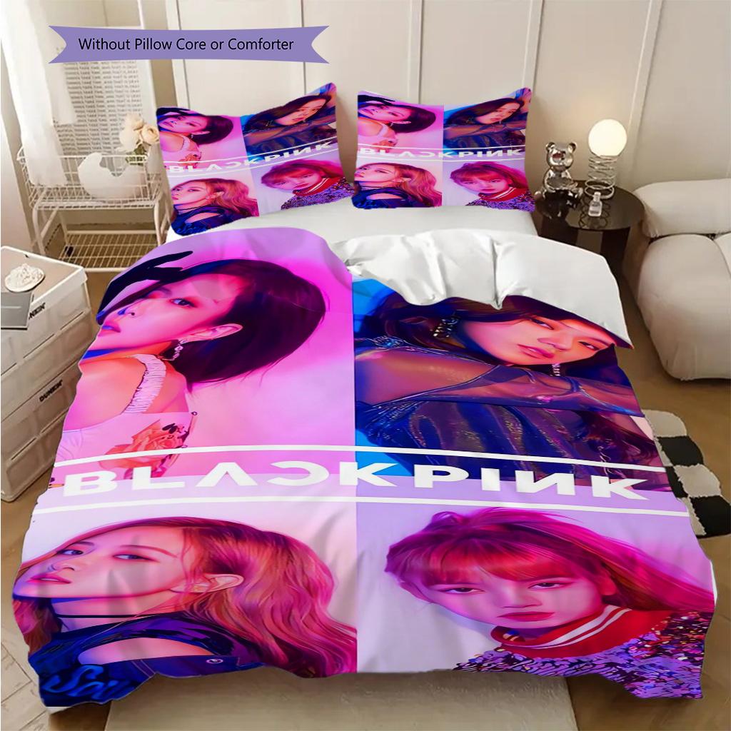 Vibrant Fashion Fusion Three-piece set (1 * duvet cover + 2 * pillowcase, without core) 2D Flat Bedding set Christmas birthday gift