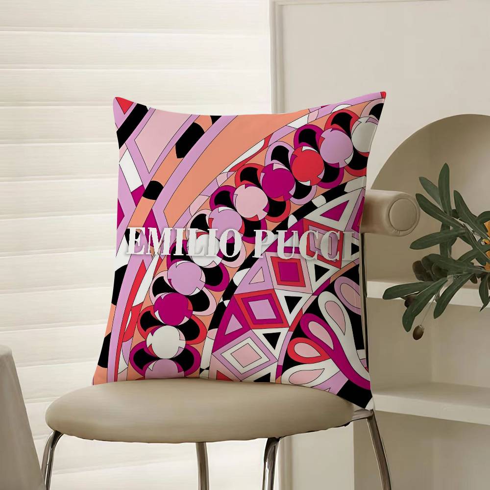 P-Prince Of Prints Emilio Pucci-Famous Pillow Case Comfort Sofa Bed Silky elegant Invisible zipper Decorative cushion cover
