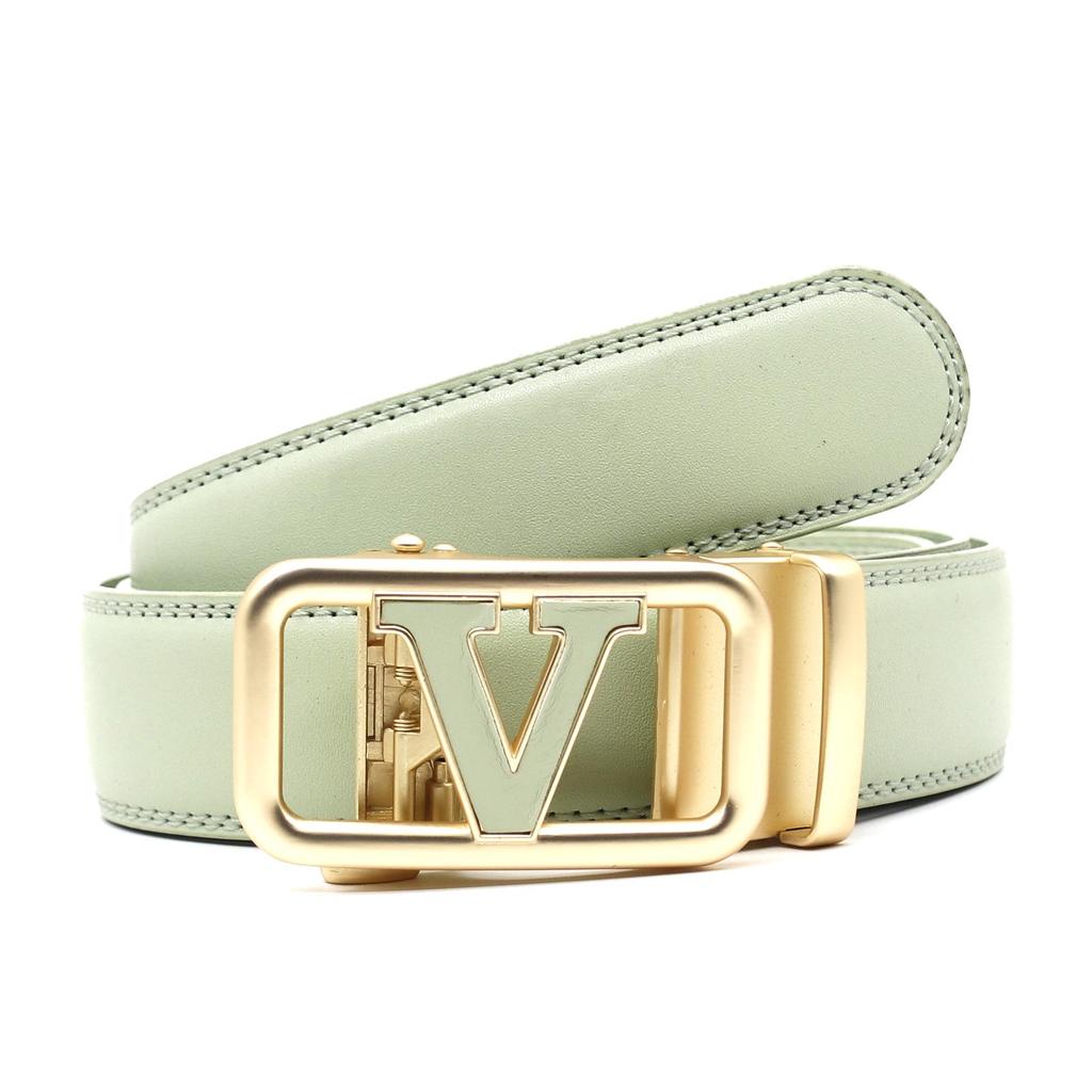 Špičkový pánský kožený pásek s automatickou přezkou z hovězí kůže - Všestranný módní doplněk