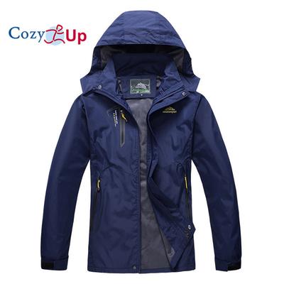 Cozy Up Mens Rain Jacket Waterproof with Hooded Hiking Coat Lightweight Windbreaker Thin Couple Style