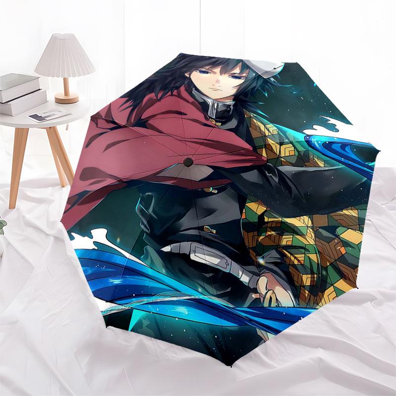 1pc Outdoor Umbrella with Anime Character Design - Automatic Opening/Closing, Portable 3-Fold Design, 8-Bone Iron Frame, Perfect Gift for Fans, T