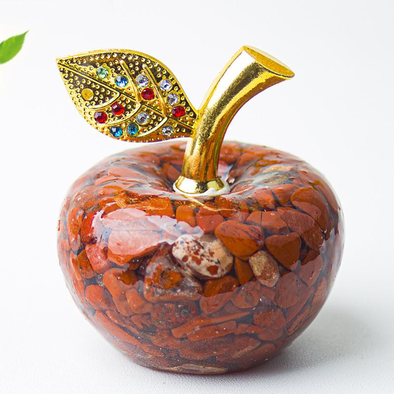 Resin Crystal Apple Figurine For Home Office Decor Gift For Teens Collectors