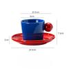 Contrast Colored Meatball Cups and Saucer Set Ceramic Cup Exquisite Coffee Cup Underglaze Colored Water Cup Super Cute Cup
