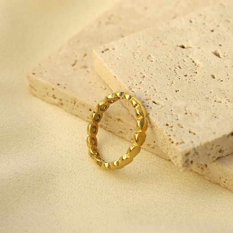 Fashion Round Rhombus Square Index Finger Ring Titanium Steel Simple Women'S Ring Supply Jewelry