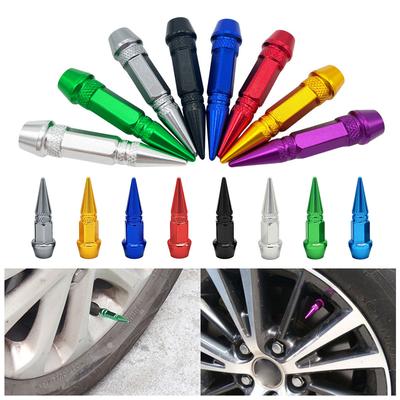 1 szt. Uniwersalne ze stopu aluminium Motocykl Samochód Auto Rower Kształt kolca Pyłoszczelne Kapsle zaworów na wentyle kół samochodowych Styling Tunning
