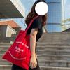 Large Capacity Pink Color Beach Bag Cosmetic Makeup Lipstick Bag Women Shoulder Canvas Handbag Letter Ins Tote Bag