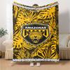AMAZONAS FC Logo Print Flannel Blanket High Quality Warm Comfortable Cover for All Seasons Perfect for Gifts Home Decor