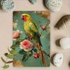 Vintage Metal Sign Green Parrot 20x30cm Retro Tin Plaque for Home Cafe Garden Decor