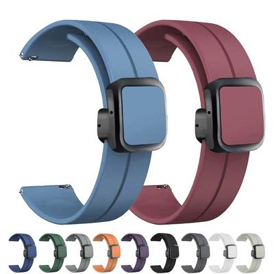 20/22mm Magnetic Clasp Silicone Strap For Samsung Galaxy Watch 4 5 6 Pro 40mm 44mm 45mm 42/46mm Bracelet for Huawei GT3 Pro Band