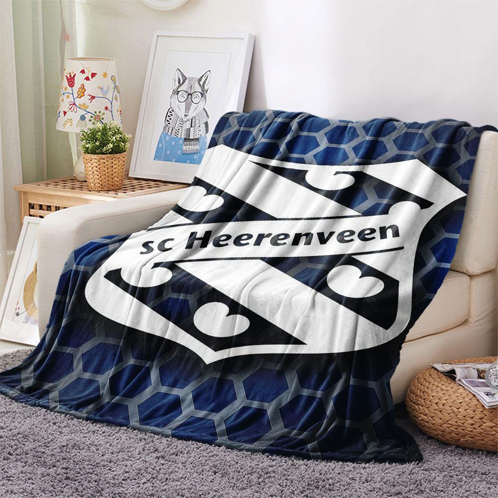 SC Heerenveen Printed Flannel Blanket, soft throw for bedroom sofa, washable, Christmas present, great gift.