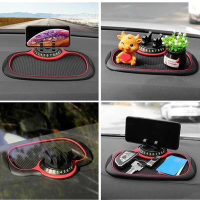 Non Slip Mat With Rotation Car Phone Holder Multifunctional Slip Sticky Display Car Number Mat V0S9