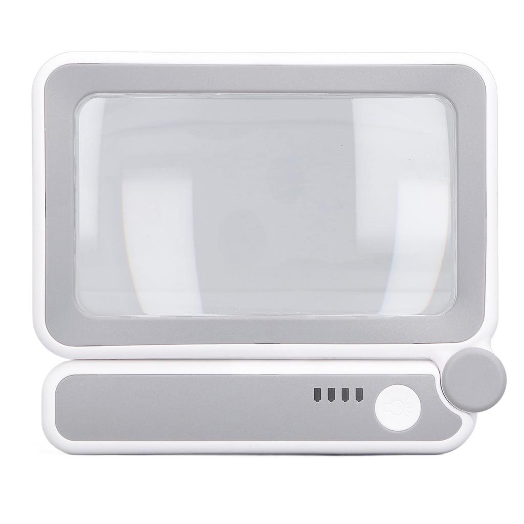 Handheld Magnifying Glass 4x Magenification 10 LED Lights 3 Levels Adjustable Rechargeable Rectangle Reading Magnifier