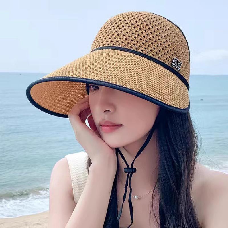 Korean-Style Women's Wide Brim Sun Hat with Bow and Face Mask - Versatile Outdoor UV Protection Hat for Adults