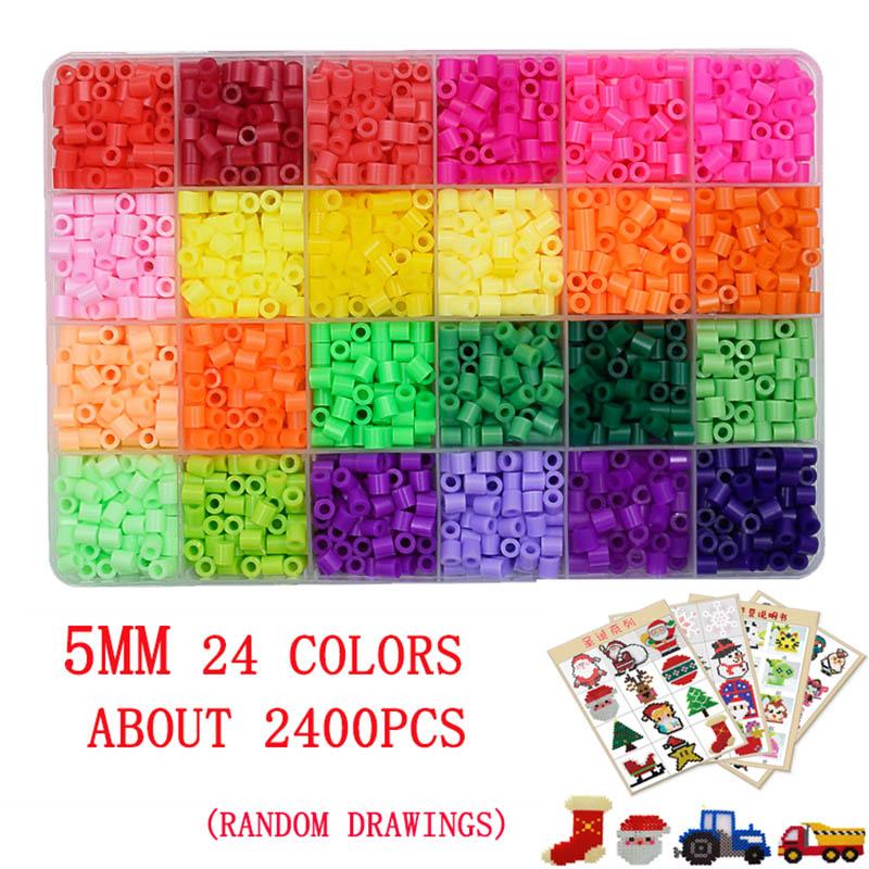Toy Perler Kit 5Mm/2.6Mm Hama Beads 3D Puzzle Diy Toy Kids Creative Handmade Craft Toy Gift 72 Colors 39000Pcs