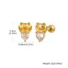 18K Gold Plated Stainless Steel Cartilage Stud Earrings, Dainty CZ Heart Butterfly Crown Multi Piercing Earring for Women