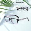 TUREZING Rectangular Reading Glasses for Women Men HD Anti-Reflective Lenses Computer Eyewear Diopter Prescription