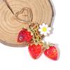 Fashion Strawberry Daisy Bag Pendant Keychain Summer Fruit Strawberry Pendant Keyring Ladies Bag Accessory Gift