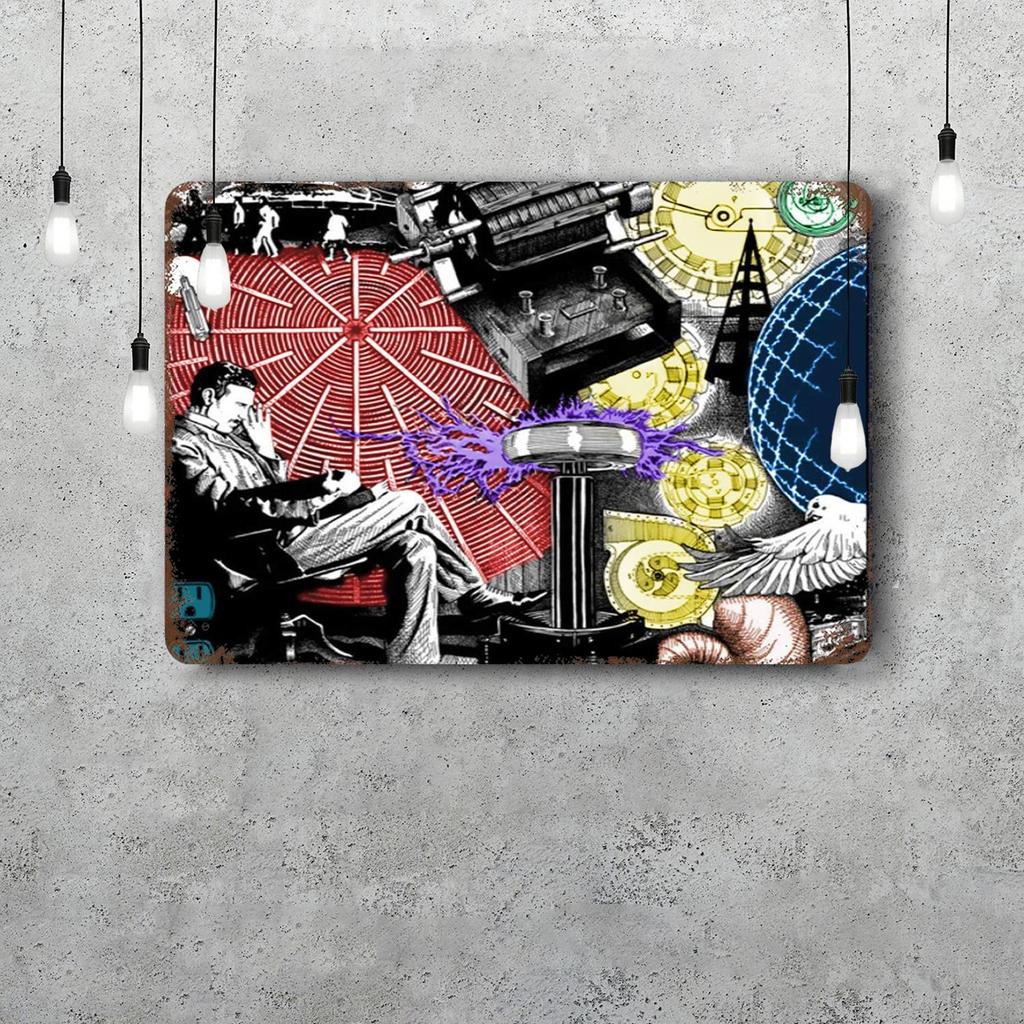 Nikola Tesla Vintage Tin Sign Home Decor Wall Decor Art Wall Mural Room Decoration Decor Retro Metal Sign Plate Bar Posters