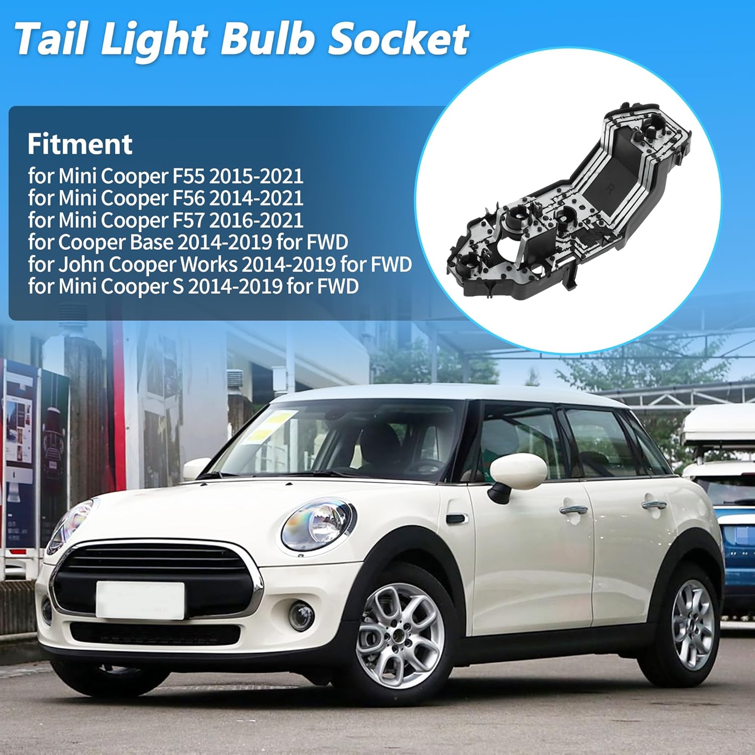 

Tail Light Socket Plate for Mini Cooper F55 F56 F57 No.63217361305 Rear Tail Lamp Bulb Socket for Cooper Base 2014-2019 for FWD