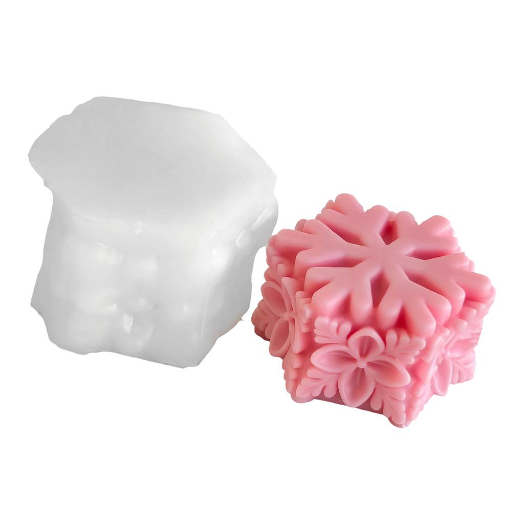 Christmas Candle Molds Castings Molds Epoxy Resin Molds Snowflake Pillar Silicone Moulds Plasters Molds Ornament Molds