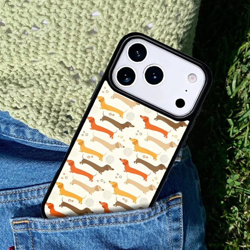 Cartoon Dackel Würstchenhund Handyhülle Cover für IPhone 11 12 13 14 15 16e 17 Pro Max Hülle für IPhone 17 Air