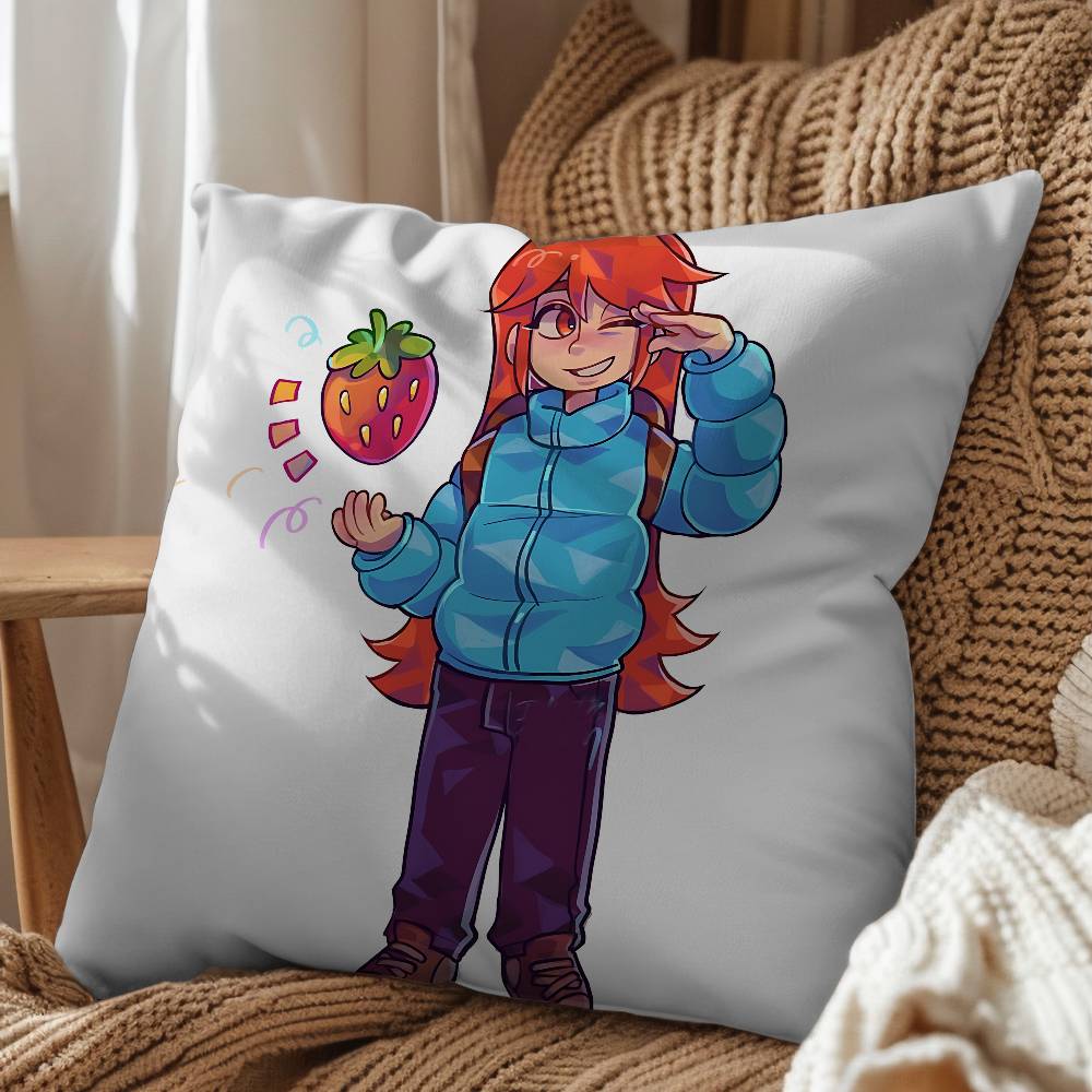 Game Celeste Mountain Celeste Cushion Cover Suitable For Sofa Car Bedroom Office Cushions Decorative Pillow Case Peach skin 18*18(CM)-1Pcs