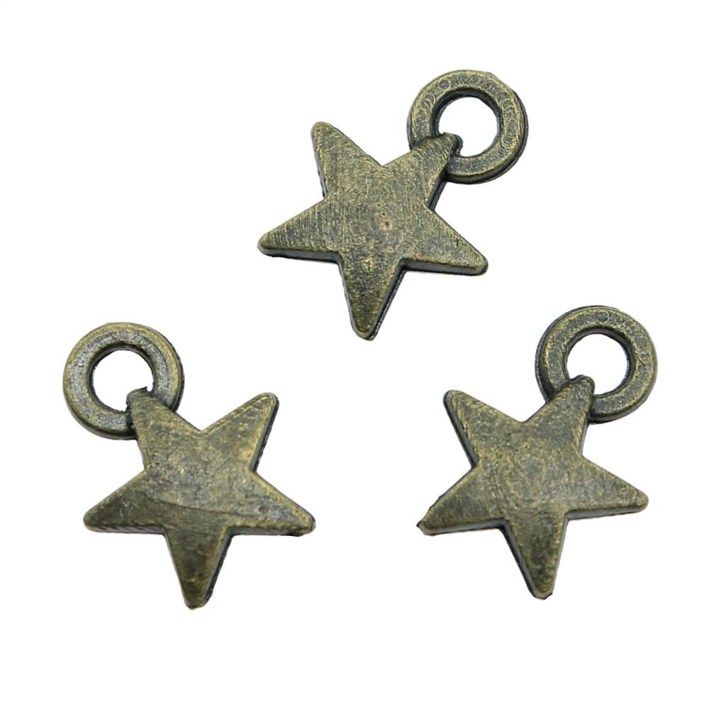 Five-Pointed Star Charms Multi Color Alloy Plain Pendants For Celestial Themed Jewelry