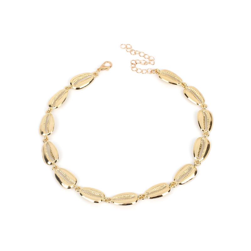 Золотое богемное ракушечное ожерелье, новые европейские и американские аксессуары, модное короткое ракушечное ожерелье