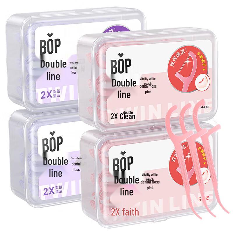 

POP Research Double Line Dental Floss Picks - White Peach & Grape (200 Count)