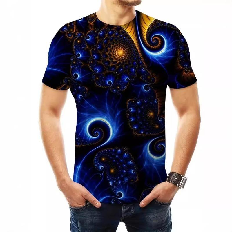 Pánské 3D tričko s krátkým rukávem, potištěné, volné, ležérní, s kulatým výstřihem, top s krátkým rukávem, trička dámská