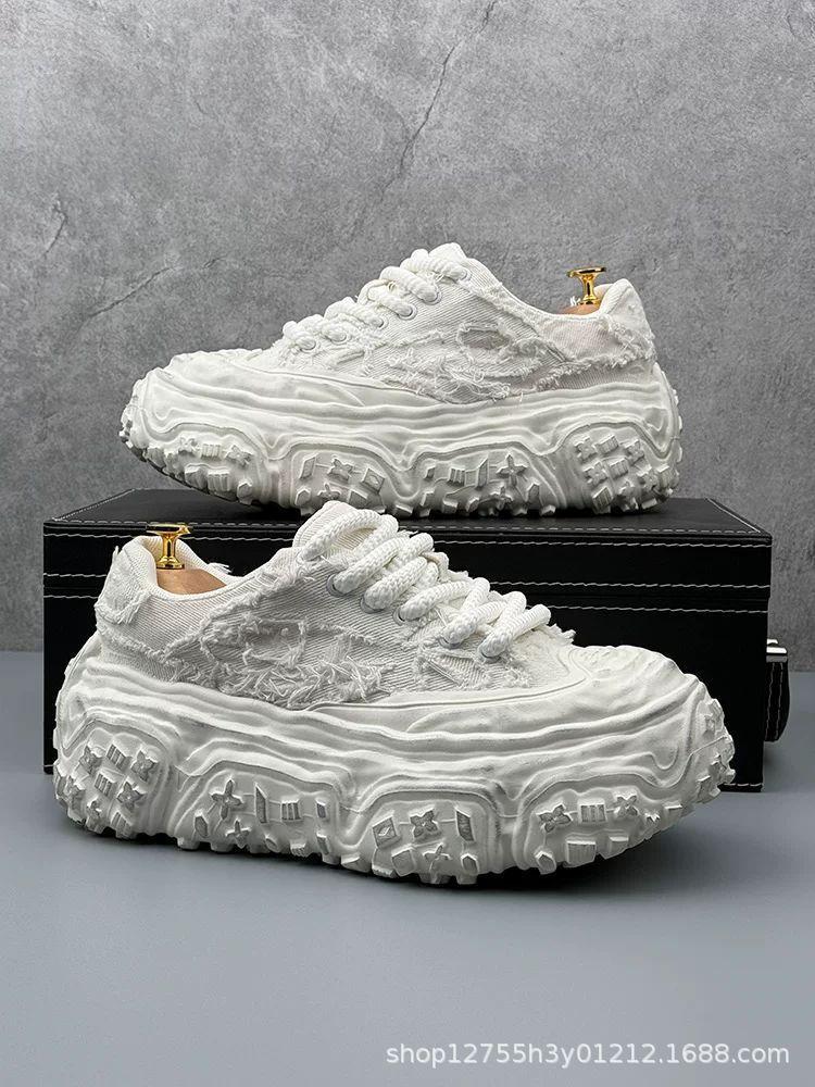 Fashion Men's 2025 Spring/Summer New Fashionable Retro Trendy Tire Bottom Casual Thick Bottom Height Raising Couple Sports Shoes